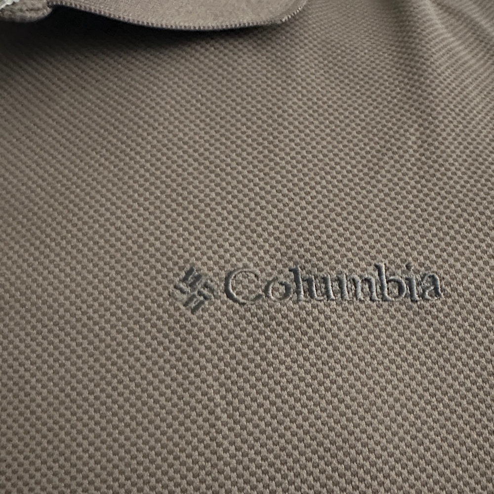 Columbia Taupe Textured Polo Shirt